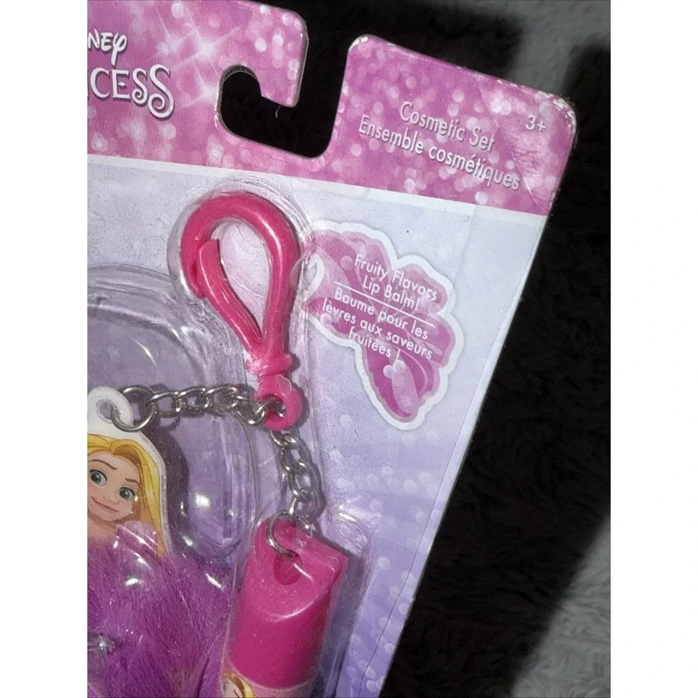 Disney Princess Ariel Rapunzel Lip Balm Keychain Cosmetic Set Lot of 2 New